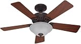 Hunter Fans 28037 44 Auberville Fan New Bronze Small Ceiling Fan w/ Light