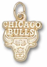 Chicago Bulls 3/8" Logo Charm - 14KT Gold Jewelry