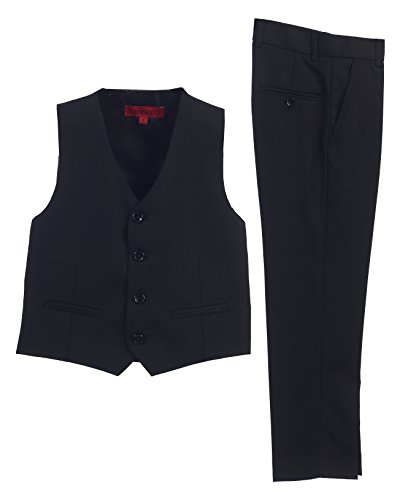2 Piece Kids Boys Black Vest And Pants Formal Set, 2T