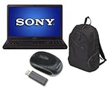 Sony VAIO VPCEB44FX/T 15.5" Black Laptop Bundle