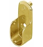 Oval Wardrobe Tube Support - Polished Brass