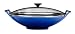 Kitchen & Housewares : Le Creuset Enameled Cast-Iron 14-1/4-Inch Wok with Glass Lid, Cobalt Blue