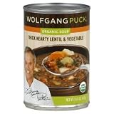 Wolfgang Puck Soup, Organic, Thick Hearty Lentil & Vegetable, 14.5 oz, (pack of 6)