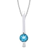 14K White Gold Aquamarine Necklace