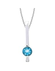 14K White Gold Aquamarine Necklace -- LIFETIME WARRANTY