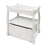 Sleigh Style Changing Table with Lower Storage Bin