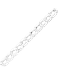 Sterling Silver Fancy Link Bracelet with hook - 8.5 Inch