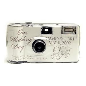 10 Pack Personalized Lovebirds Wedding Cameras - Matching Table Cards Included - 27 Exposures -... by