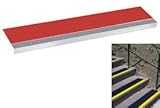 Grit Surface Aluminum Stair Tread 11D 30W Glued Down Grayred