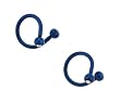 Stainless Steel Blue Lippy Loop with Clear CZ - 8mm - Sold as a Pair