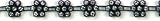 Rhinestone Flower Trim - Black, Aurora Borealis Stones 1 Yard