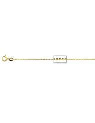 14K 18" Yellow Gold 0.5mm Polish Diamond Cut Cable Link Chain With Spring Ring Clasp