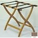 Designer Solid Oak Luggage Rack CURVED X in Medium Oak/Tan (Medium Oak/Tan) (20"H x 23.75"W x 15.5"D)