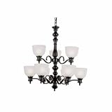 Bel Air Back to Basics 9 Light Rubbed Oil Bronze Chandelier 7299 ROB