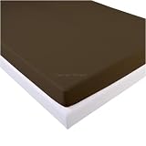 Drap housse chocolat 160x200cm