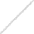 Sterling Silver 0.5mm Fancy Heart Link Necklace - 16 Inch