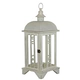 Wooden Lantern Cream 9x20