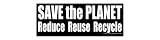 Save The Planet, Reduce, Reuse, Recycle - Static Cling Window Decal - Medium 9.25 in x 3.5 in.