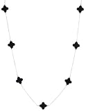 14k Gold Yellow Black Onyx Necklace, 32