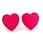 Neon Pink Plastic Heart Stud Earrings