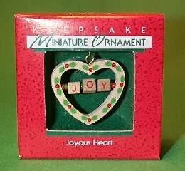 Vintage Hallmark Keepsake Miniature Christmas Ornament Joyous Heart 1988 in Box