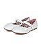 Leatherette Floral Velcro Mary Jane Strap Ballerina Flat (Toddler/Little Girl/Big Girl) BC64 - White