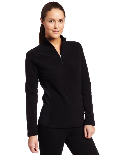 Hot Chillys Women's La Montana Panel Zip-Tee (Black, X-Large)