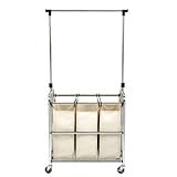 Seville Classics Laundry Sorter II with Adjustable Hanger Bar