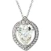 14k White Gold Created Moissanite and Diamond Necklace 1/5ct 9x7mm - JewelryWeb 14k White Gold Created Moissanite and Diamond Necklace 1/5ct 9x7mm - JewelryWeb