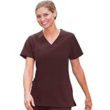 Jockey Ladies Soft V-Neck Short Sleeve Zipper Pocket Medical Scrub Top (XXS-5X, Assorted Colors and Prints)