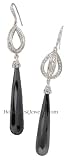 CUBIC ZIRCONIA EARRINGS - Long Black CZ Earrings
