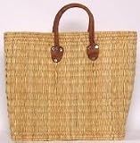 Moroccan Straw Summer Beach / Shopper / Tote Bag 17 X 6.5 X 15