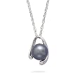 18" 14k White Gold 8mm Black Tahitian Pearl Necklace