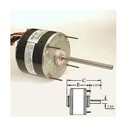 GE 3328, 1/4 HP, 208-230 Volts, 5 5/8 Condenser Fan Motors HP: 1/4, RPM: 1075, Volts: 208-230, Enclosure: Open, Type: Permanent Split Capacitor Bearings: Sleeve, Mounting: A4, Rotation: CCW/CW, 60Hz, Protection: Automatic Reset, Speeds: One, Volts: 1.8, Model Number: 5KCP39EGP697S, Shaft Up