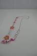 Necklace no clasp longchain beads flowers PURPLE