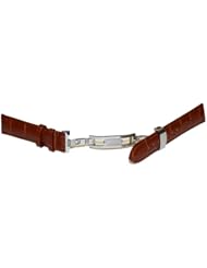 21mm Alligator Light Brown Genuine Leather Watch Band+butterfly Deployant Clasp Buckle Strap #L9808_buk