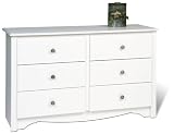 Prepac Monterey White Condo/Youth Sized 6-Drawer Dresser