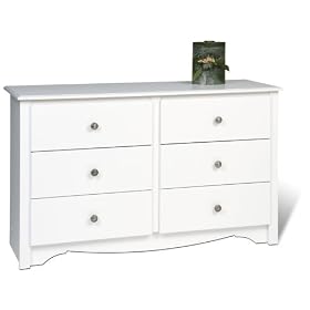 Prepac Monterey White Condo/Youth Sized 6-Drawer Dresser