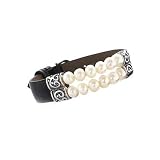 Sterling Silver with Fresh Water Pearls and Adjustable Black Color Watch Strap Bracelet