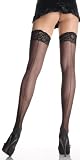 31hxPIAXSPL. SL160  Leg Avenue Womens Sheer Lace Top Stockings with Back Seam,White