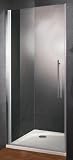 Schulte D641006 01 500 Dreht�r f�r Nische Alexa Style, H1900 x B900 mm, 5-mm-Echtglas Klar hell inklusive Fixil, alunatur