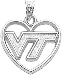 Sterling Silver Virginia Tech Heart Charm New
