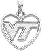 Sterling Silver Virginia Tech Heart Charm New