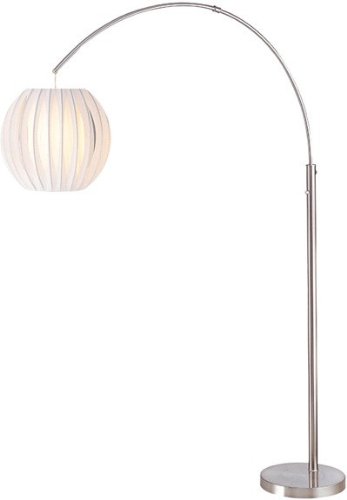 Lite Source LS-8870PS/WHT Deion Arch Lamp, Polished Steel with White Shade