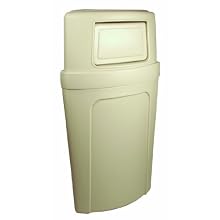 Continental 8325BE, Corner Round Beige Plastic Dome Receptacle with Unique Bag Holder, 21 gallon Capacity (Case of 1)