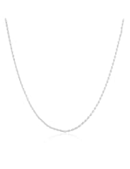 Sterling Silver Diamond Cut Rope Chain Necklace, 24"