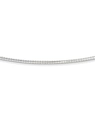 14k White Gold 16in 2mm Omega Necklace. Metal Wt- 11.81g