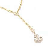 14K Gold 10 Diamond Anchor or Butterfly Charm Anklet