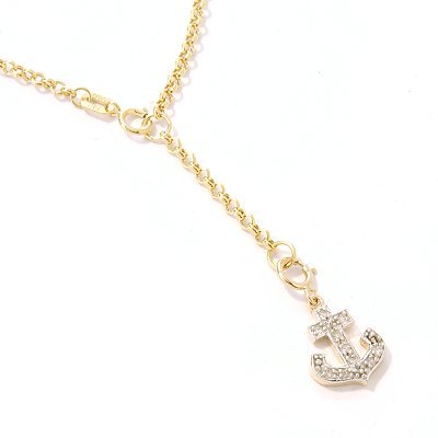 Childrens Toyshop  Jewelry : 14K Gold 10" Diamond Anchor or Butterfly Charm Anklet