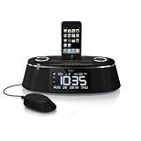 iLuv Vibe Plus Bed Shaker Dual Alarm Clock Dock for iPhone and iPod, (Black)
